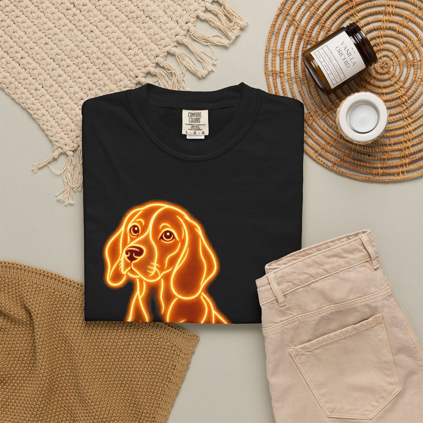 Beagle T-shirt - Neon Orange Loyal Hound