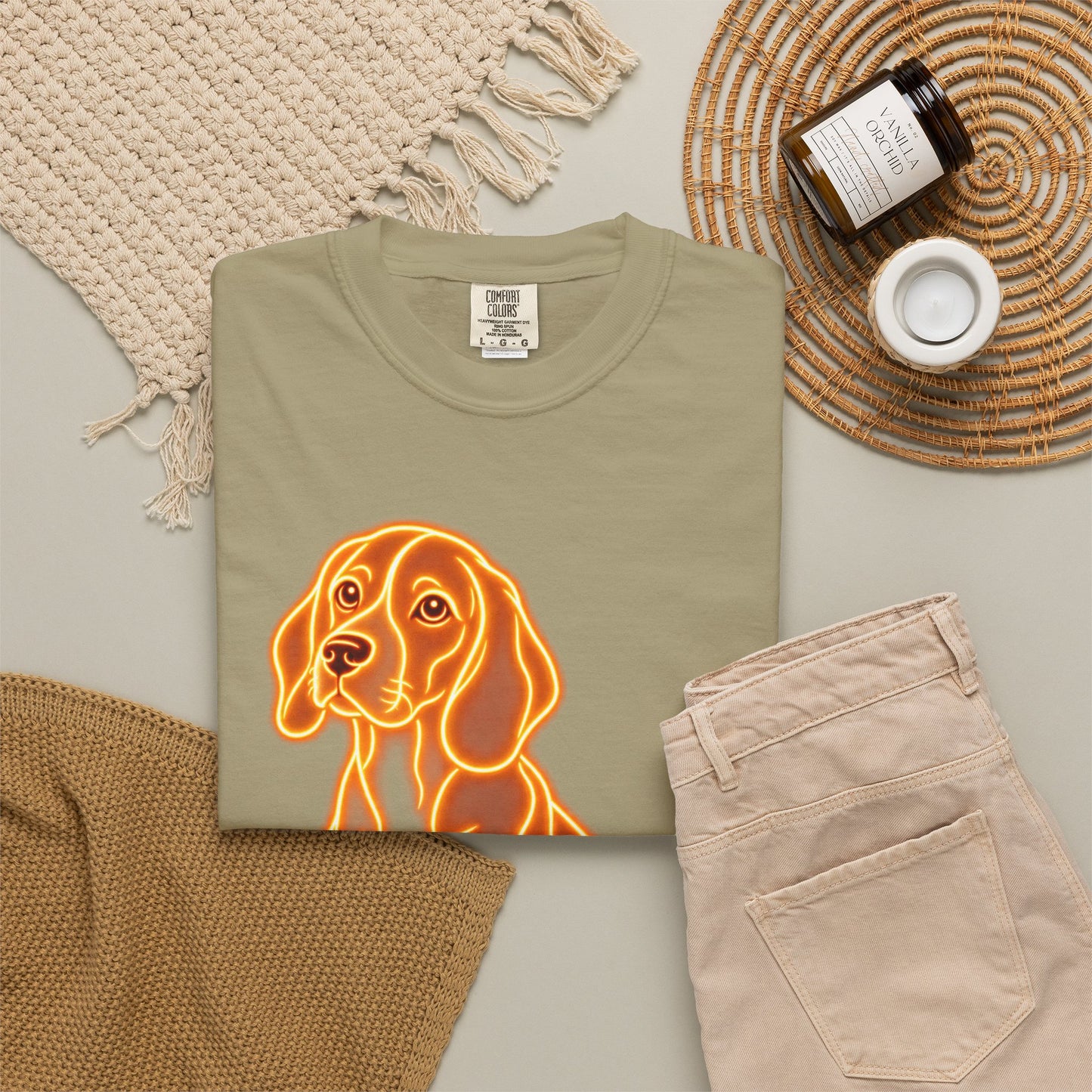 Beagle T-shirt - Neon Orange Loyal Hound
