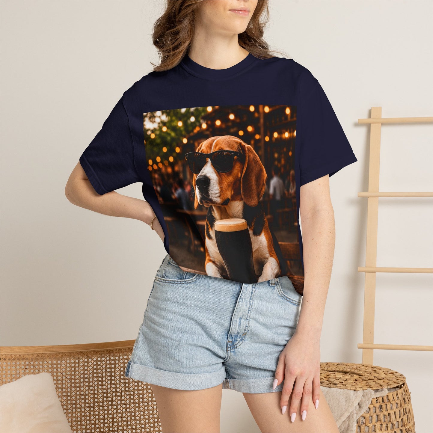 Beagle Pub T-Shirt – Sunglasses & Stout Dog Graphic Tee