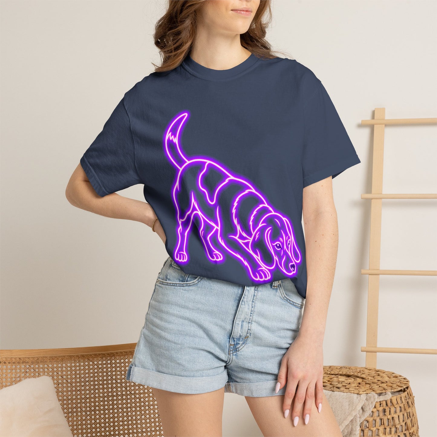 Beagle T-shirt - Neon Purple Tracker Hound