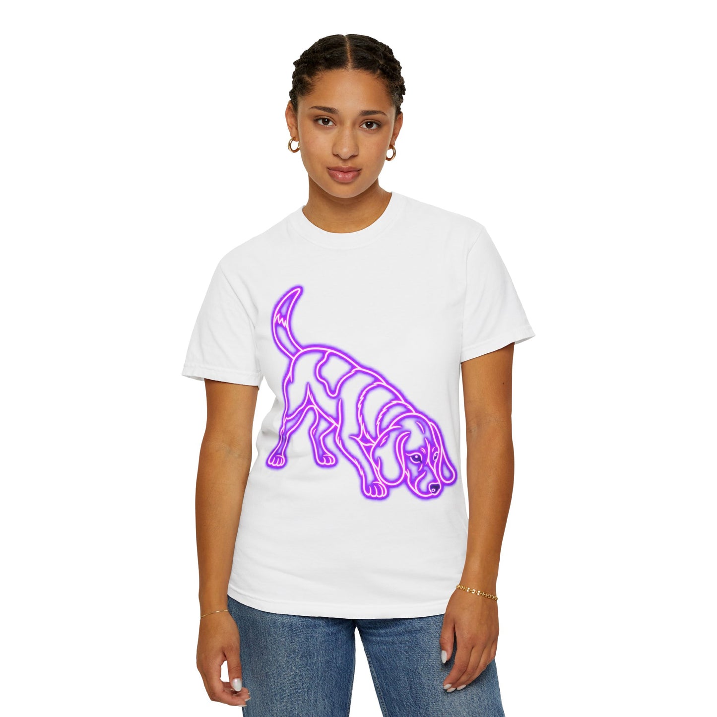 Beagle T-shirt - Neon Purple Tracker Hound