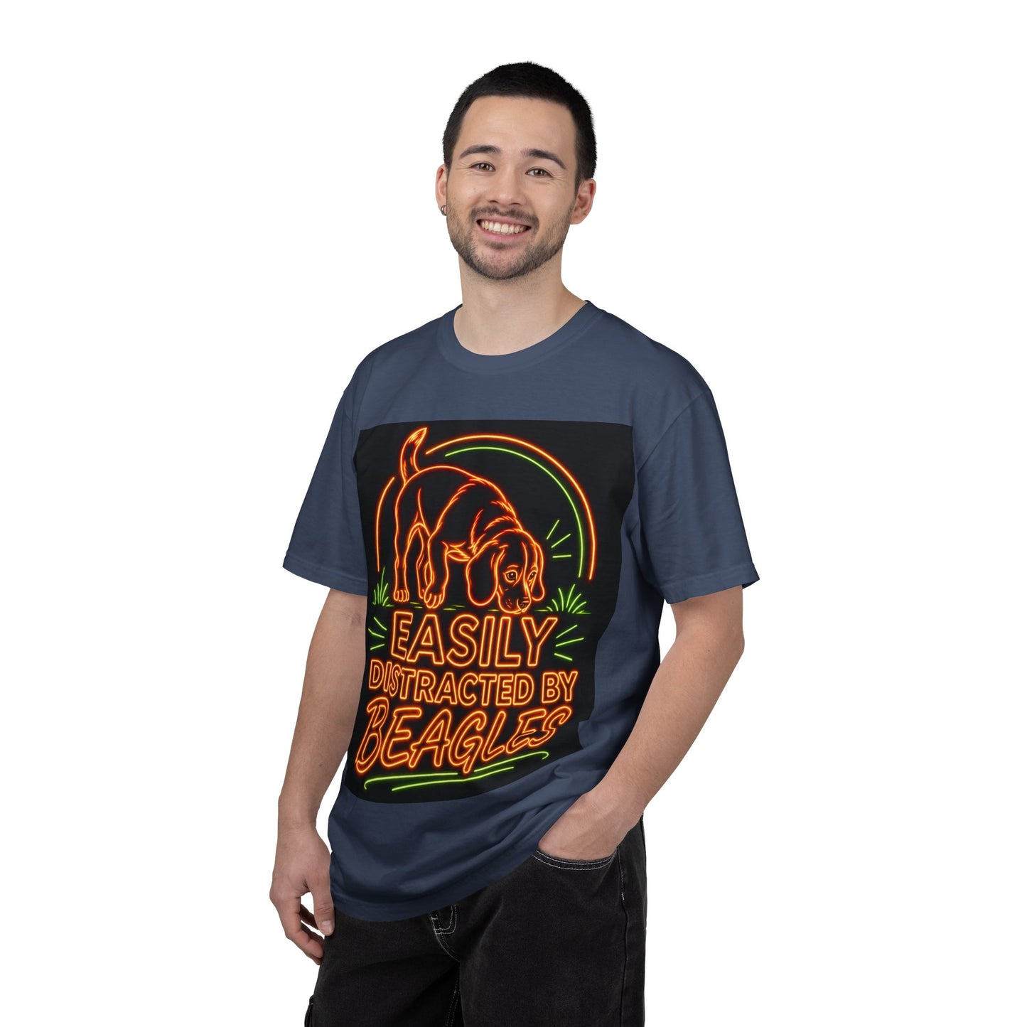 Beagle T-shirt - Neon Orange Easily Distracted