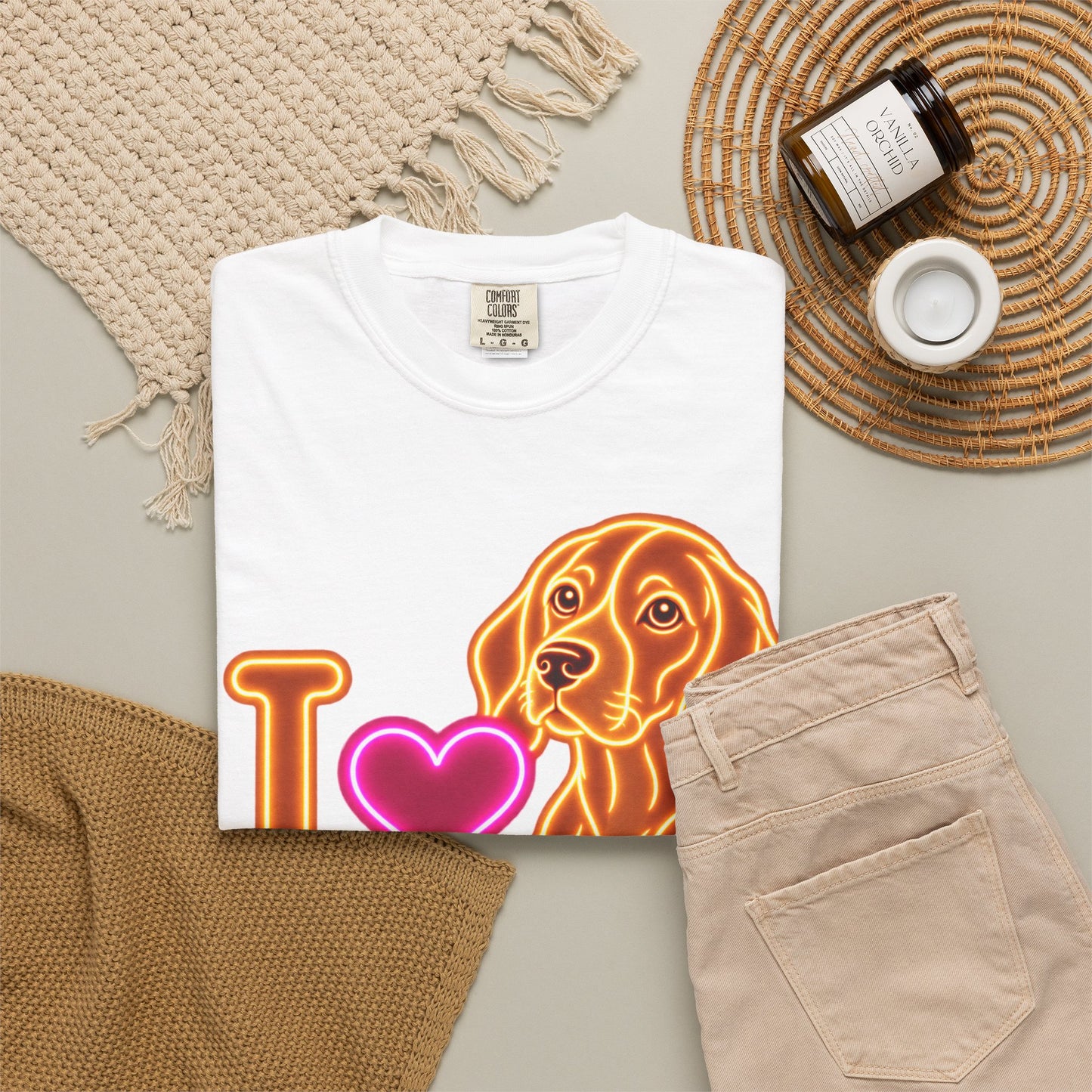 Beagle T-shirt - Neon I Heart Beagles 1