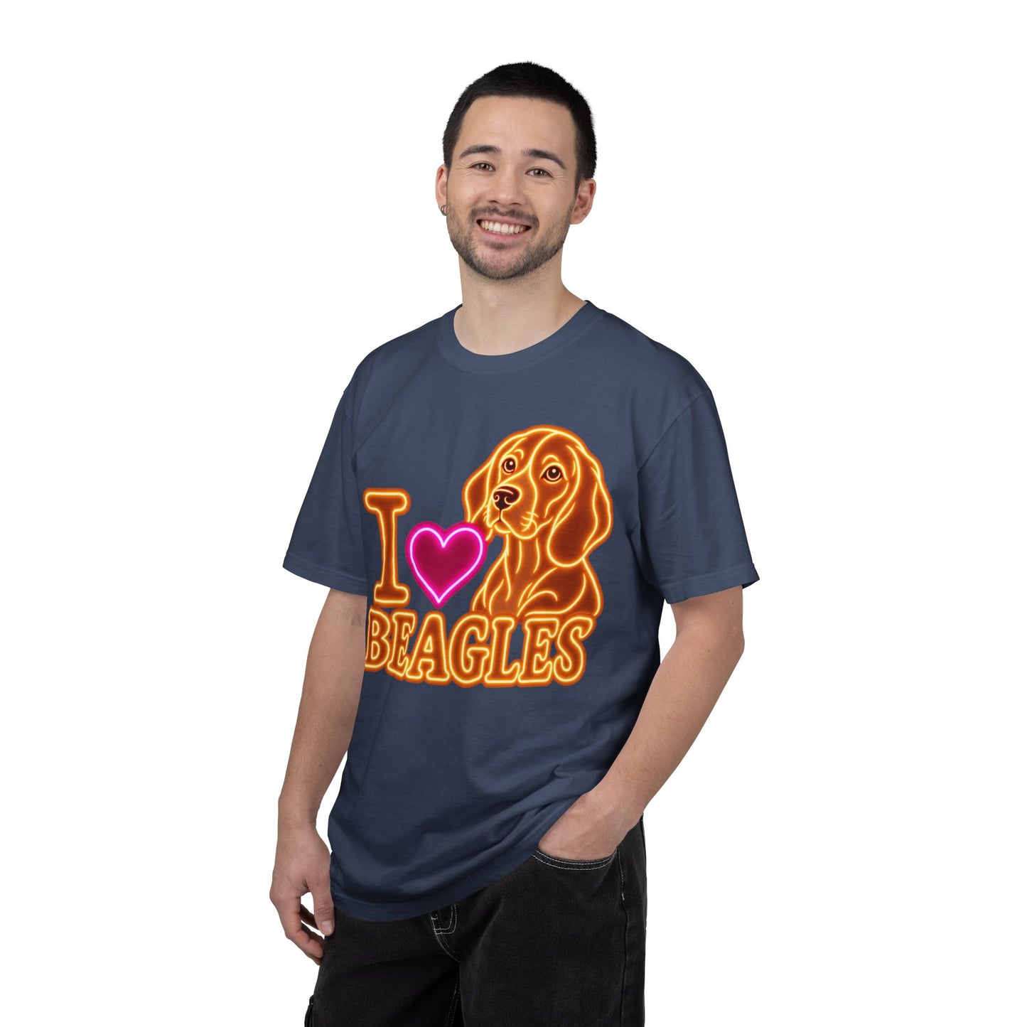 Beagle T-shirt - Neon I Heart Beagles 1