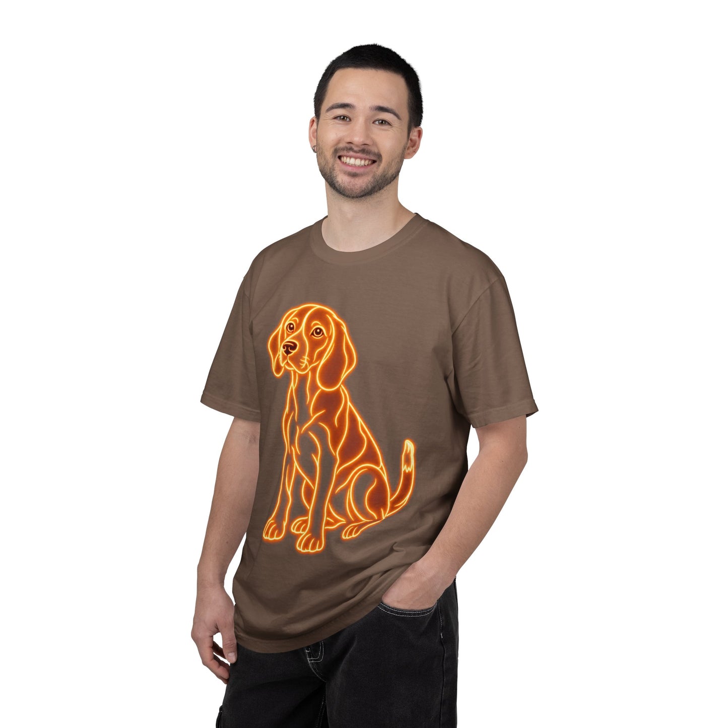 Beagle T-shirt - Neon Orange Loyal Hound