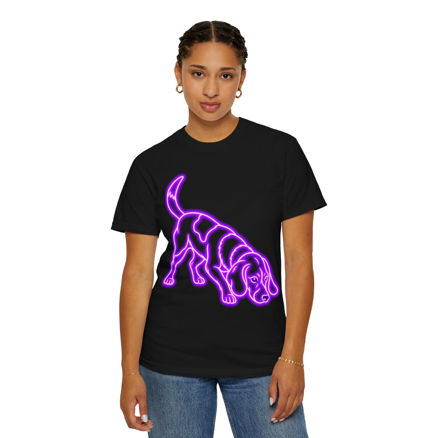 Beagle T-shirt - Neon Purple Tracker Hound