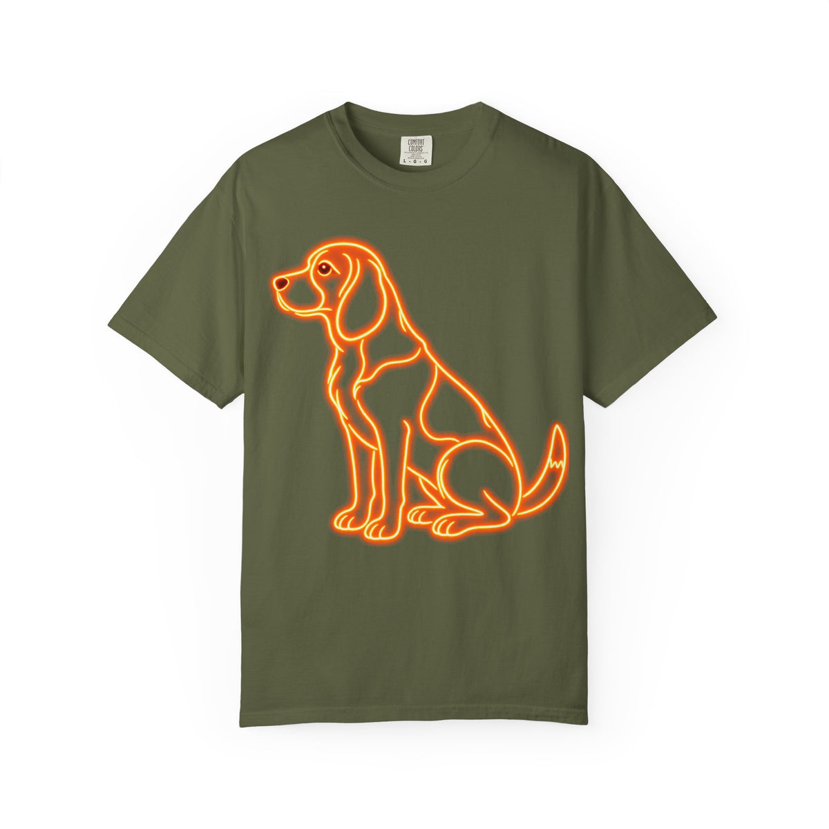 Beagle T-shirt - Neon Orange Waiting Hound