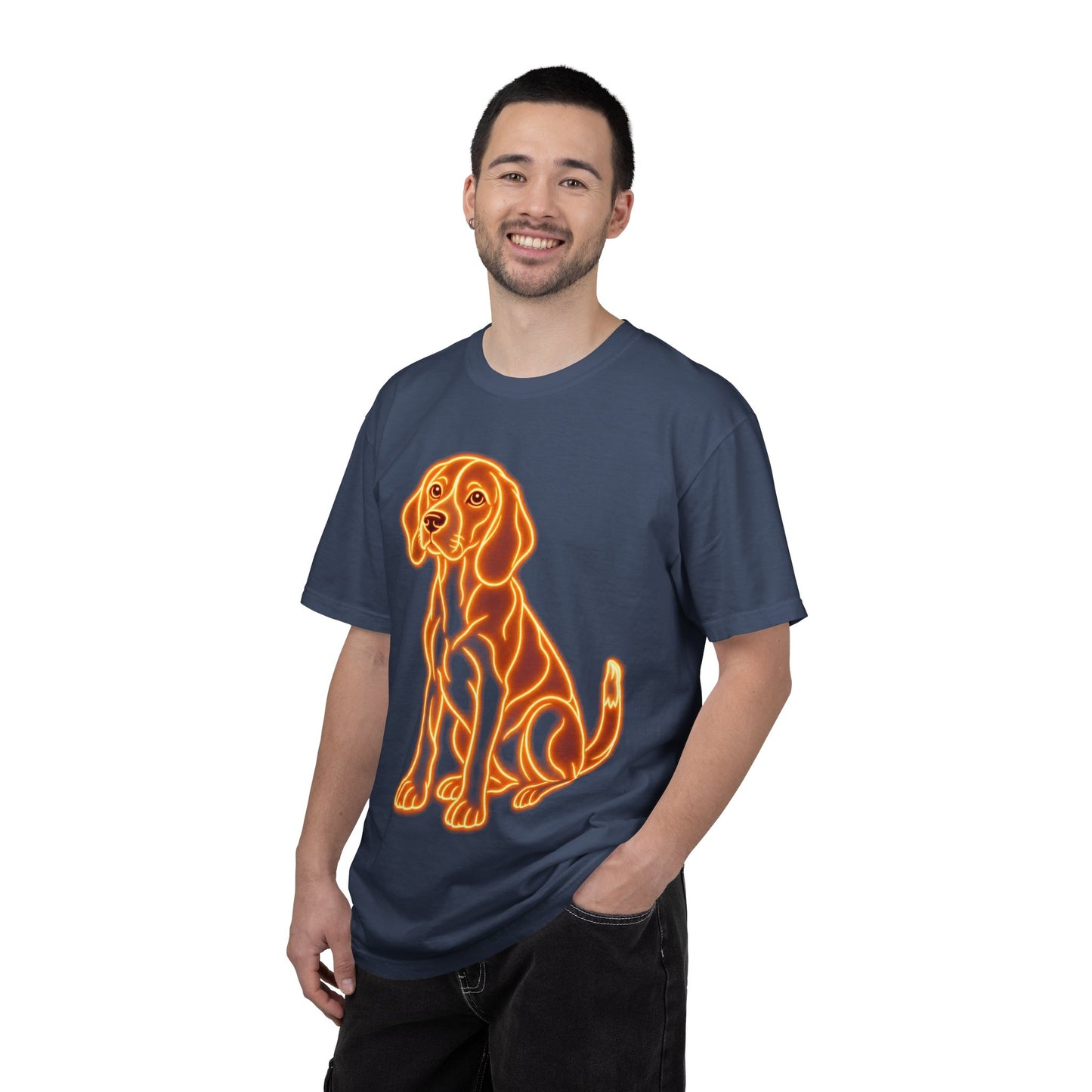 Beagle T-shirt - Neon Orange Loyal Hound