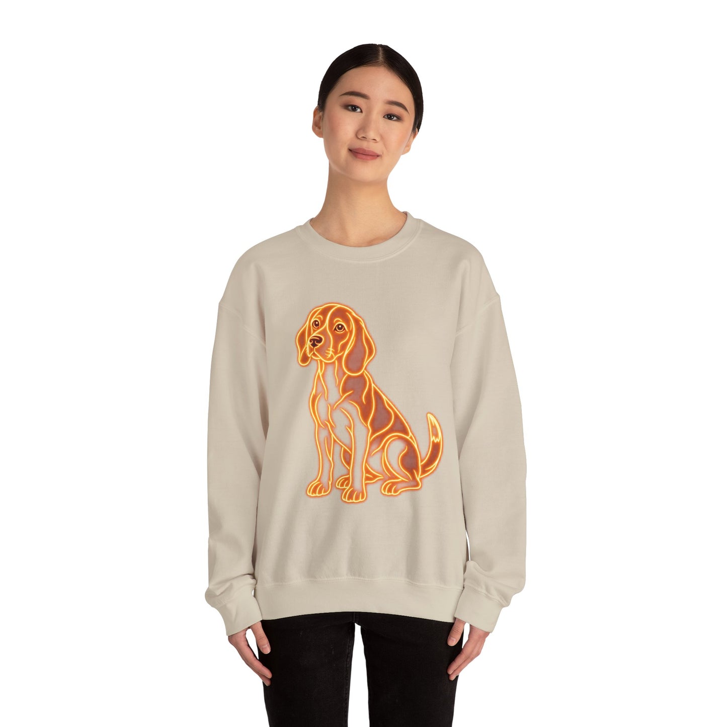 Beagle Sweatshirt — Neon Orange Loyal Hound