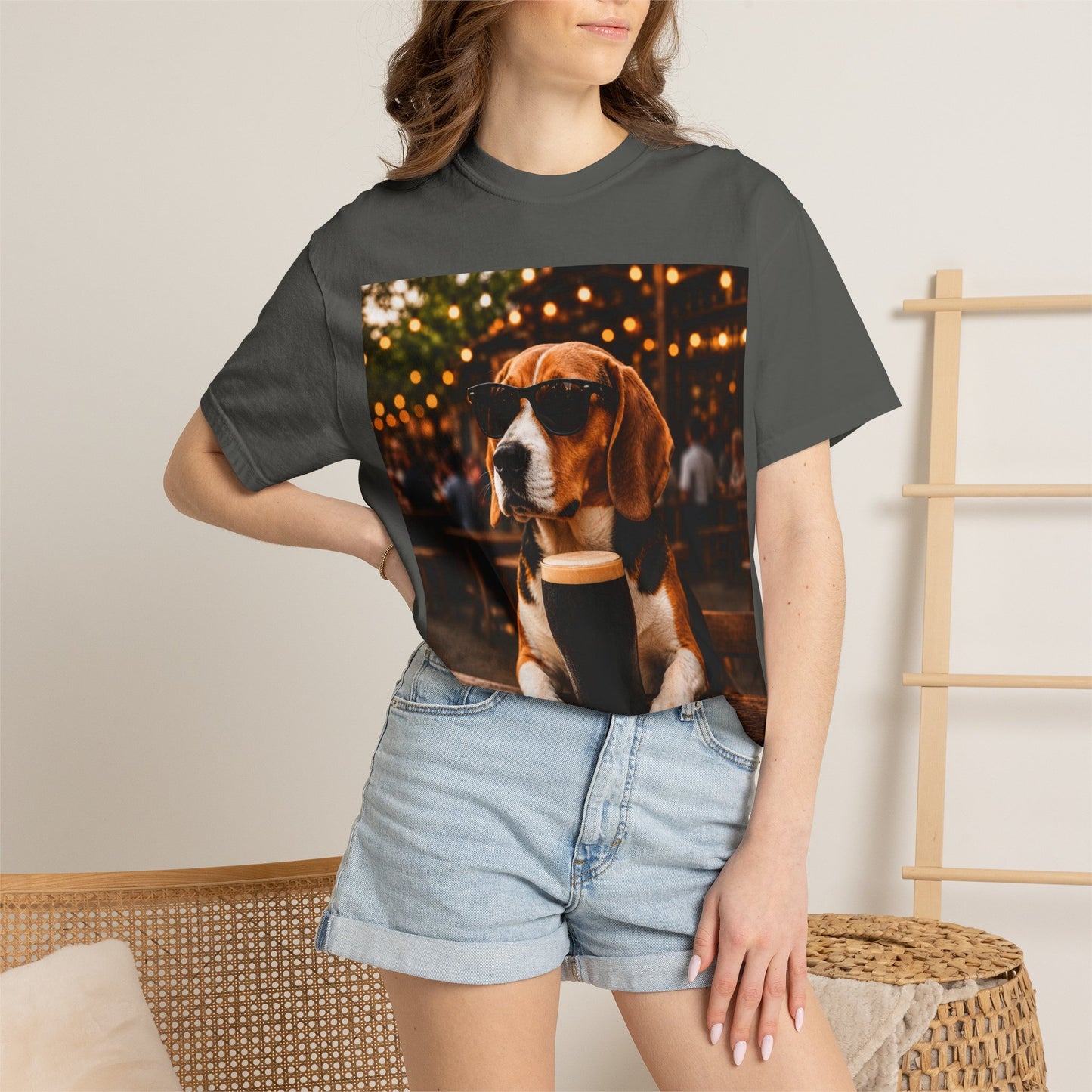 Beagle Pub T-Shirt – Sunglasses & Stout Dog Graphic Tee
