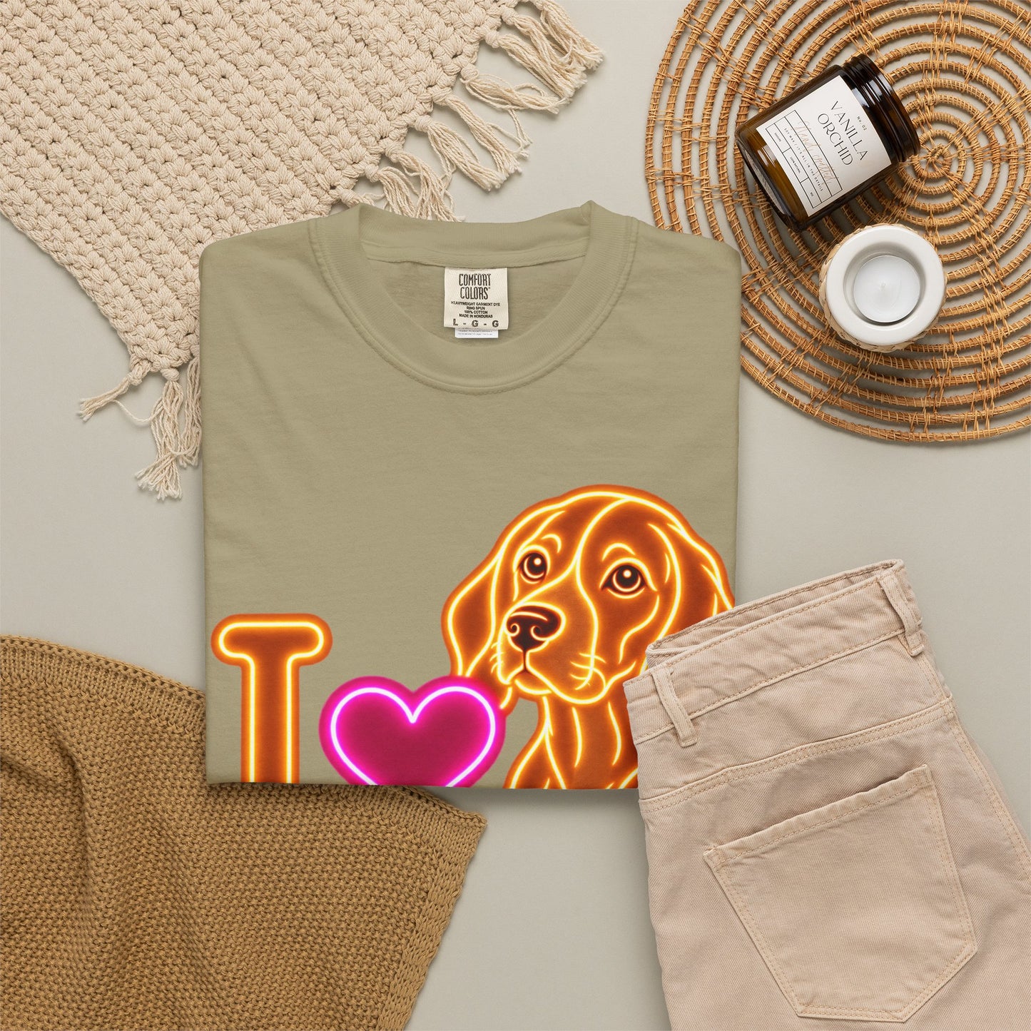 Beagle T-shirt - Neon I Heart Beagles 1