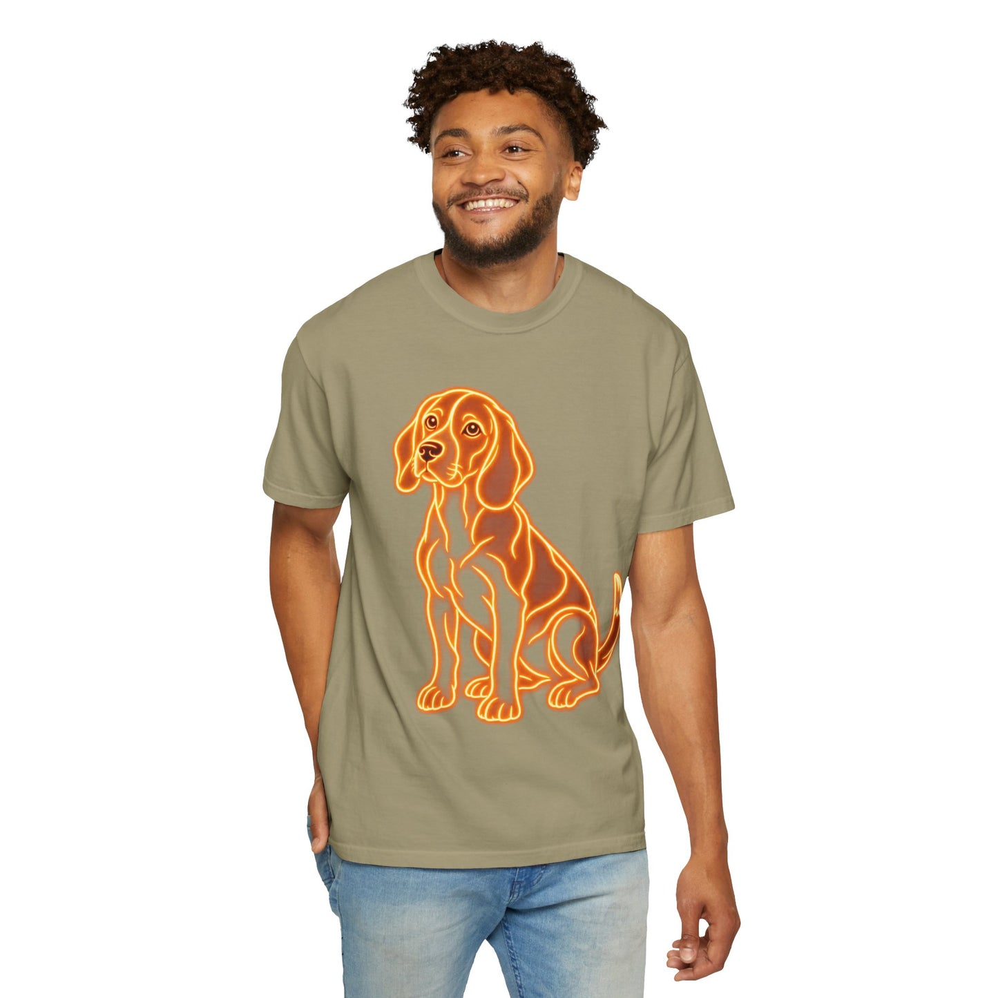 Beagle T-shirt - Neon Orange Loyal Hound