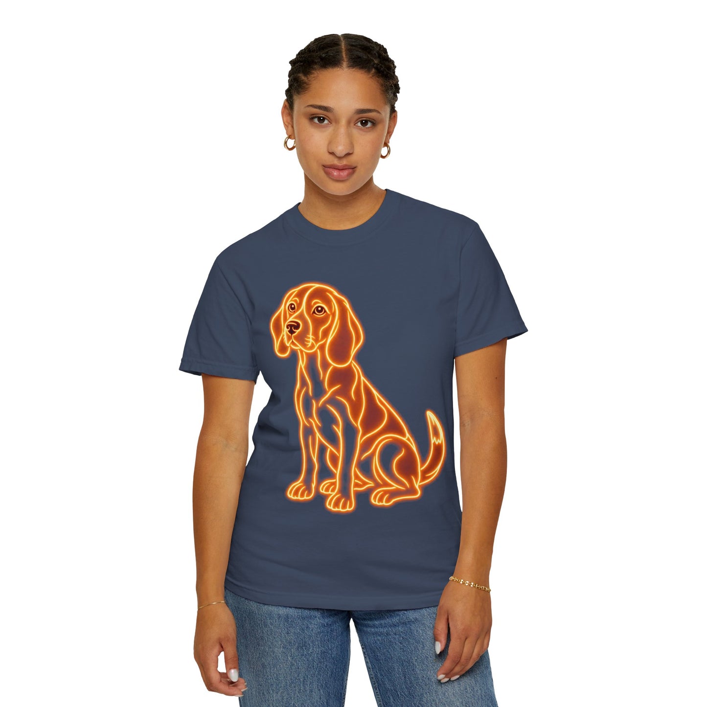 Beagle T-shirt - Neon Orange Loyal Hound