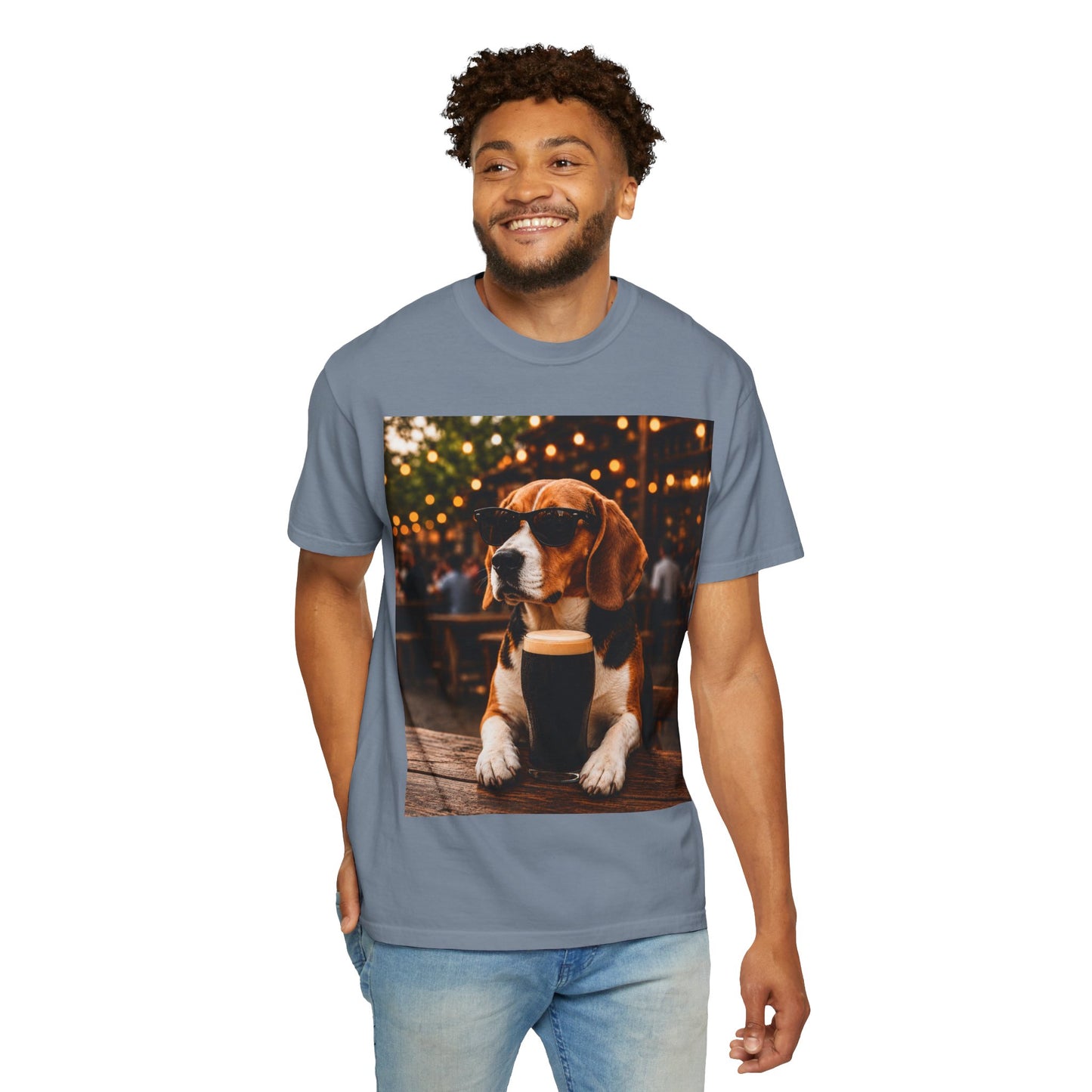 Beagle Pub T-Shirt – Sunglasses & Stout Dog Graphic Tee