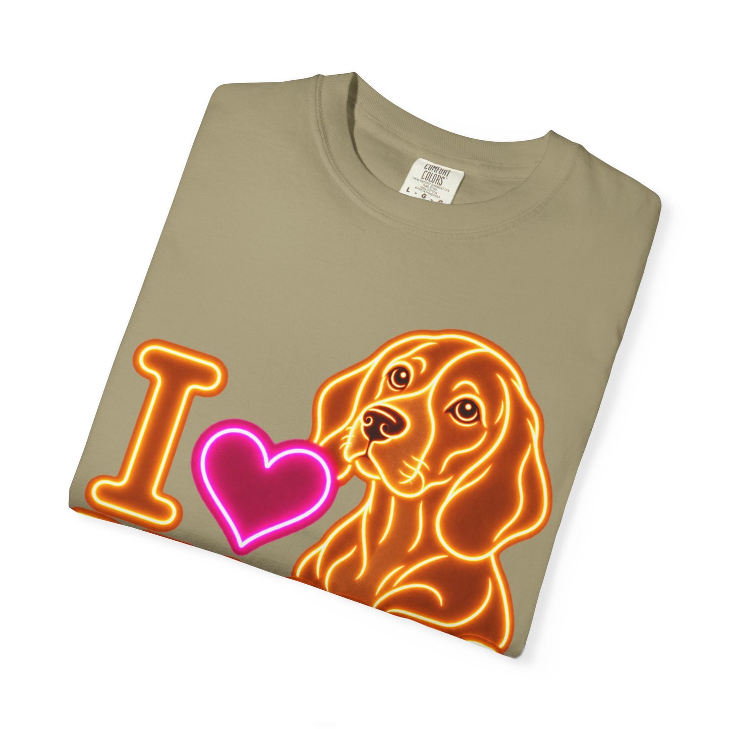 Beagle T-shirt - Neon I Heart Beagles 1