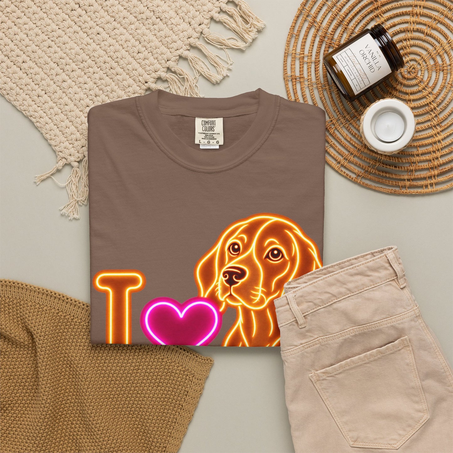 Beagle T-shirt - Neon I Heart Beagles 1