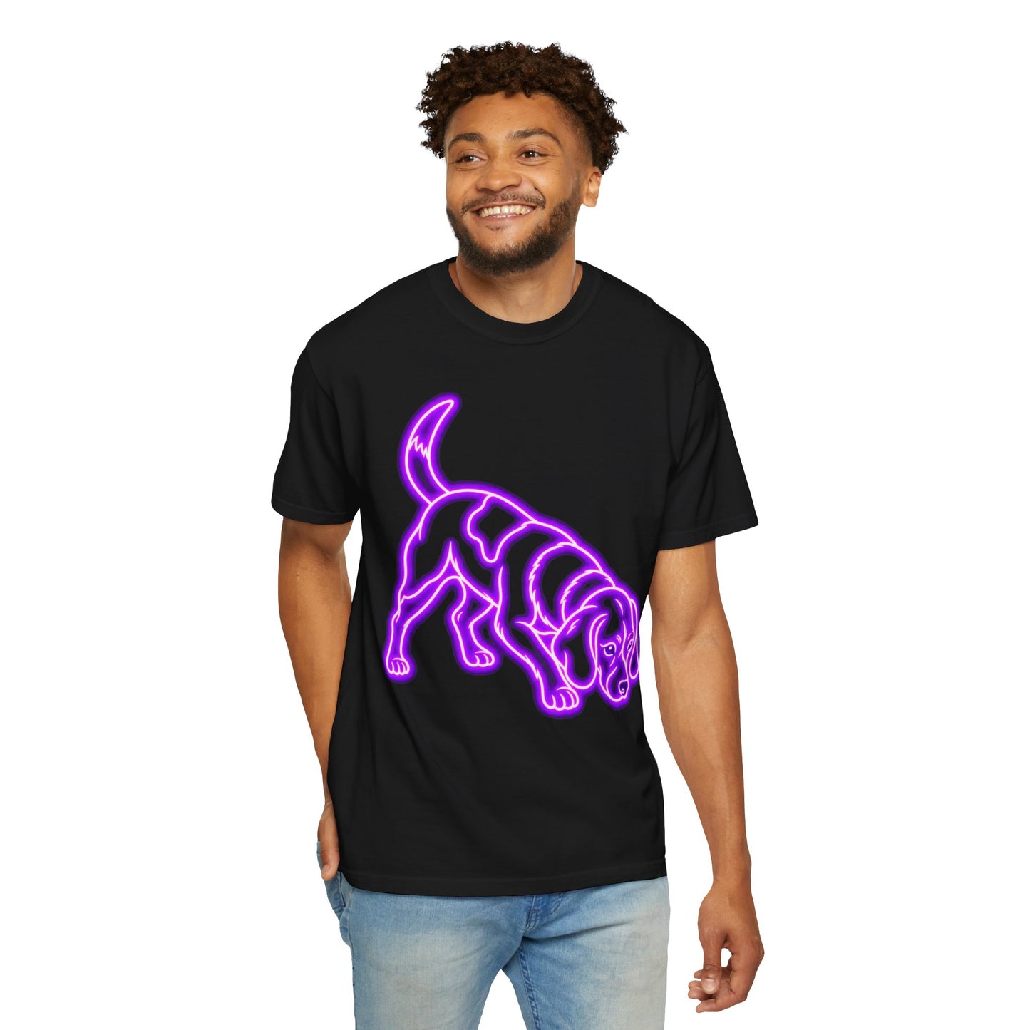 Beagle T-shirt - Neon Purple Tracker Hound