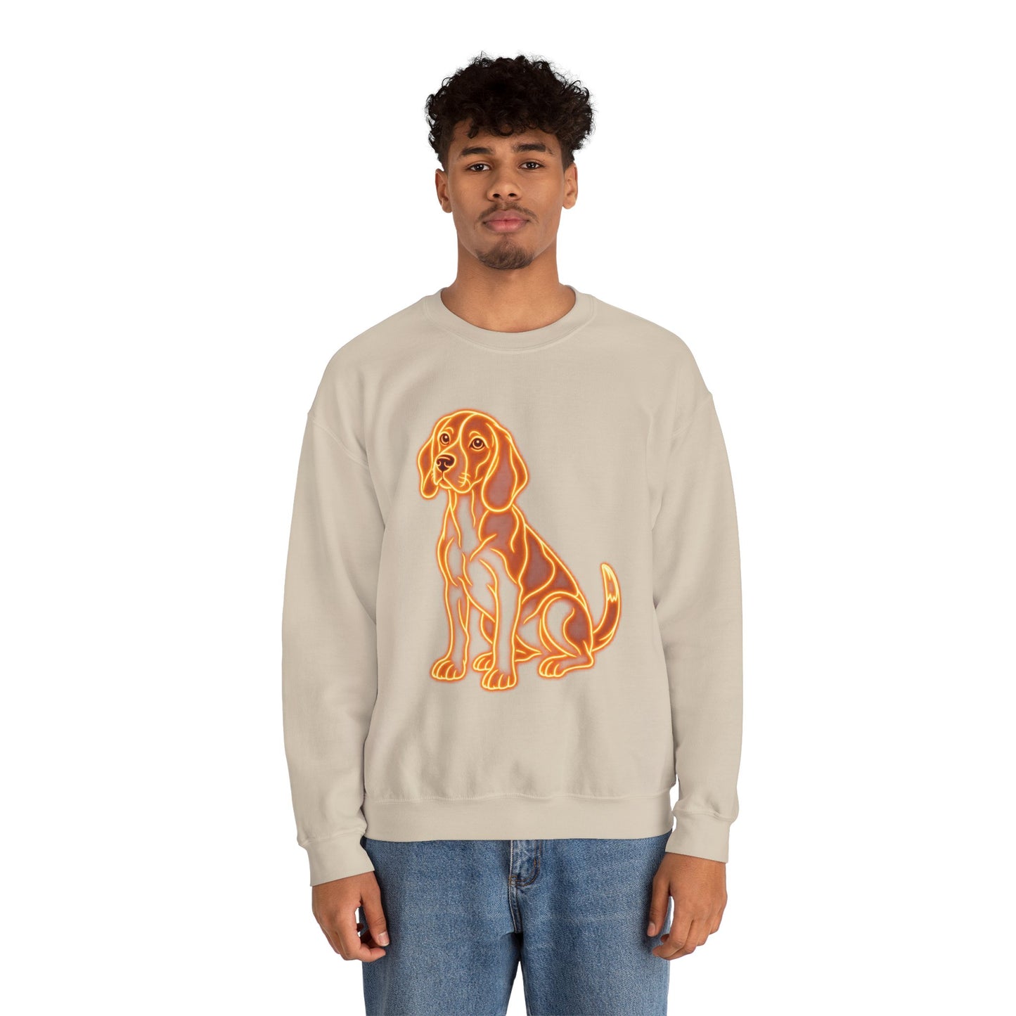 Beagle Sweatshirt — Neon Orange Loyal Hound