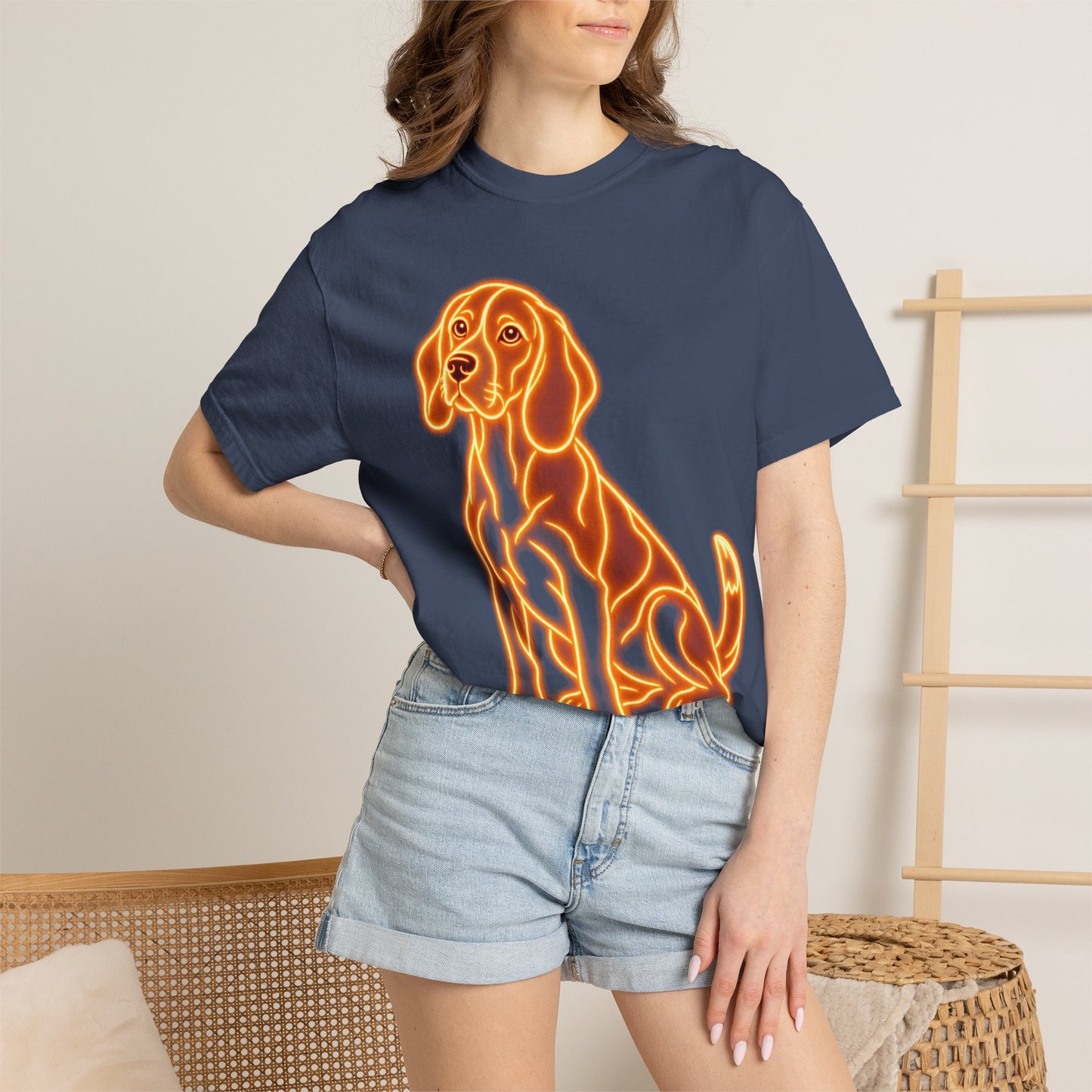 Beagle T-shirt - Neon Orange Loyal Hound