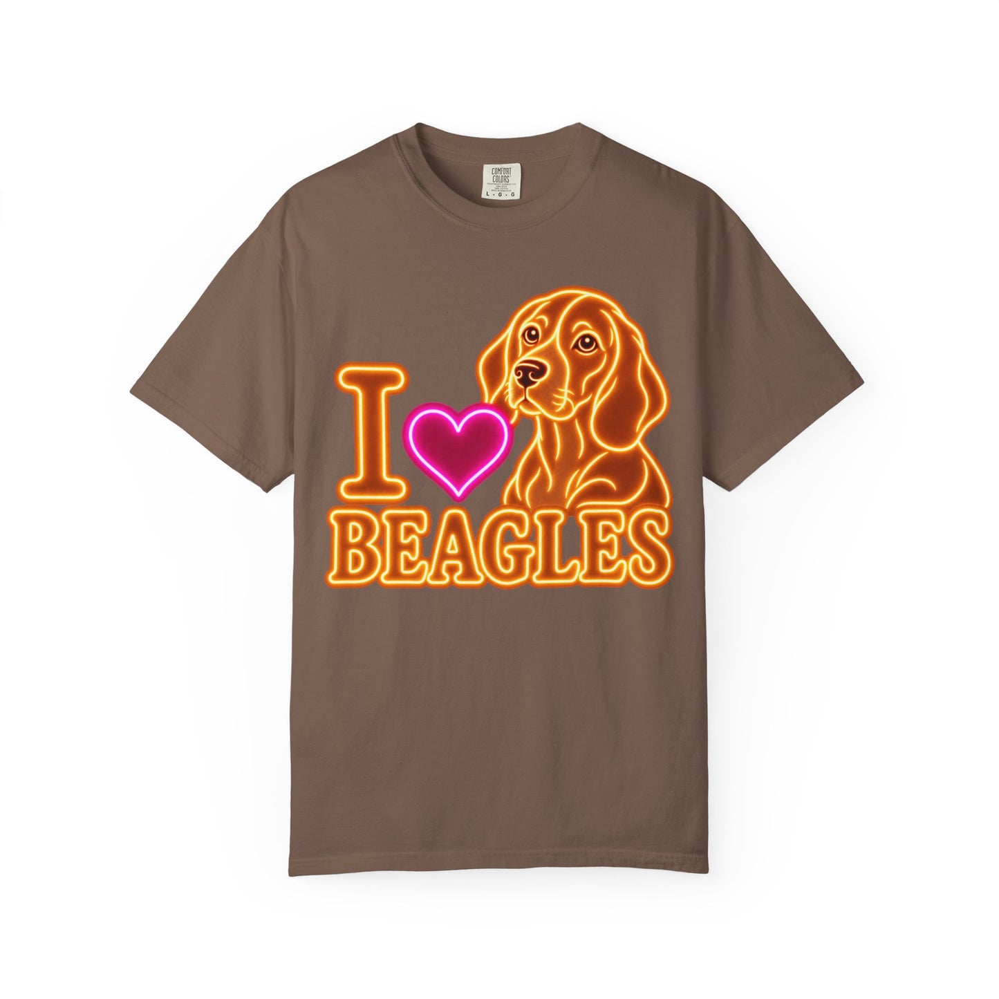 Beagle T-shirt - Neon I Heart Beagles 1