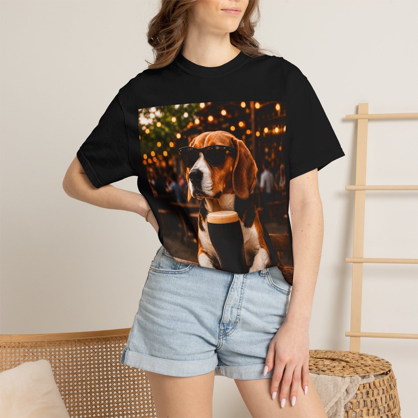 Beagle Pub T-Shirt – Sunglasses & Stout Dog Graphic Tee
