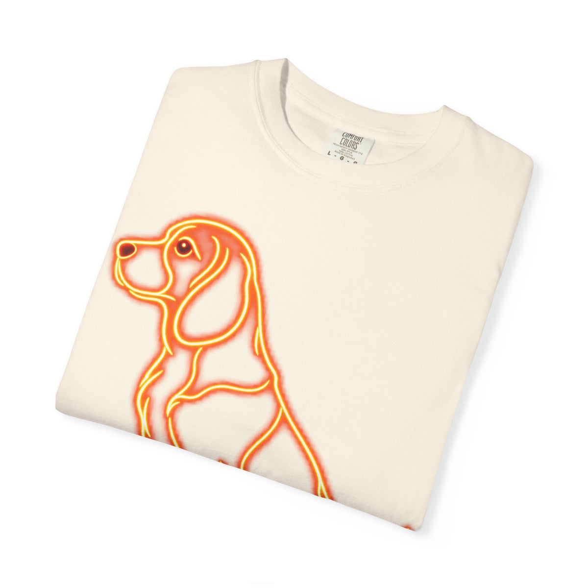Beagle T-shirt - Neon Orange Waiting Hound