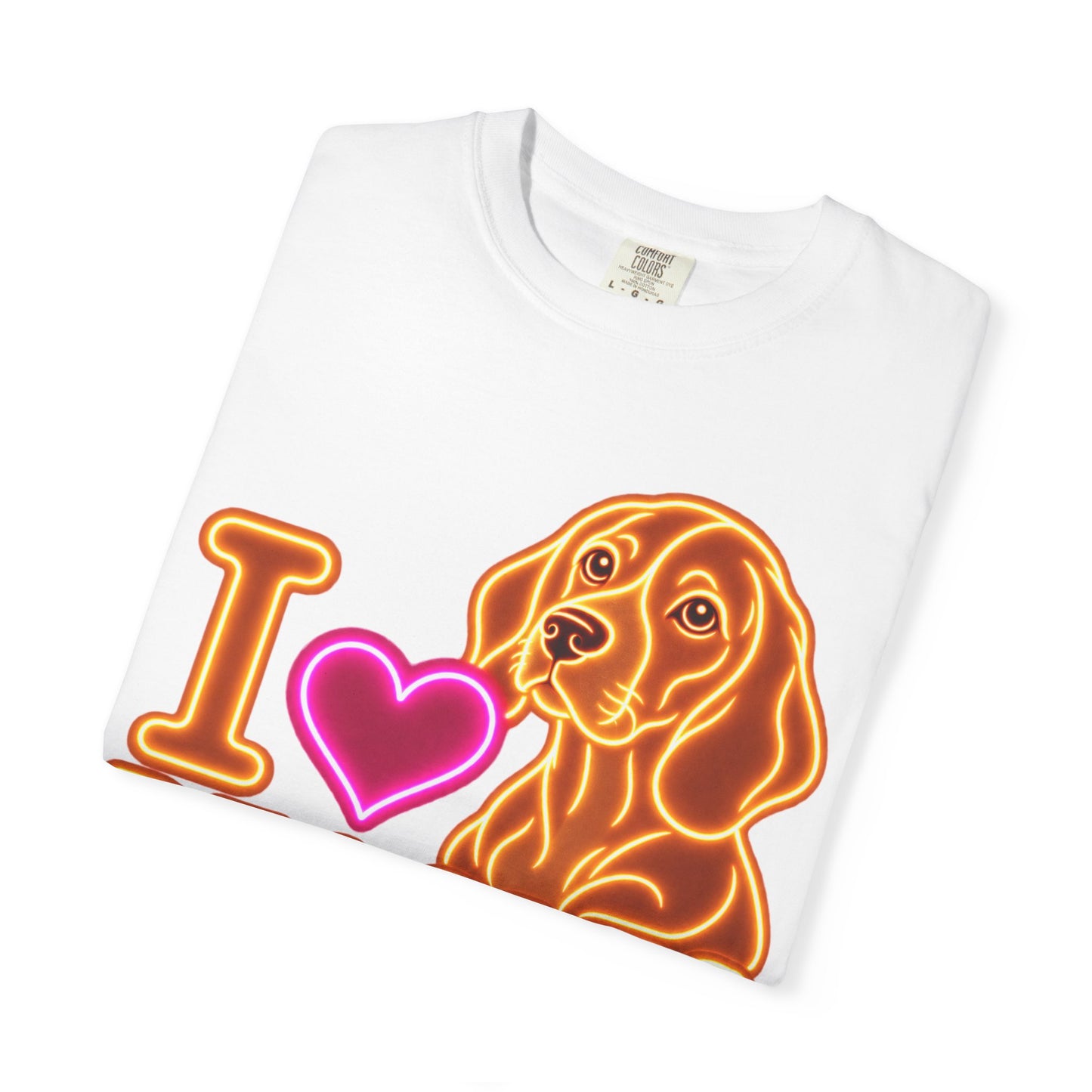 Beagle T-shirt - Neon I Heart Beagles 1