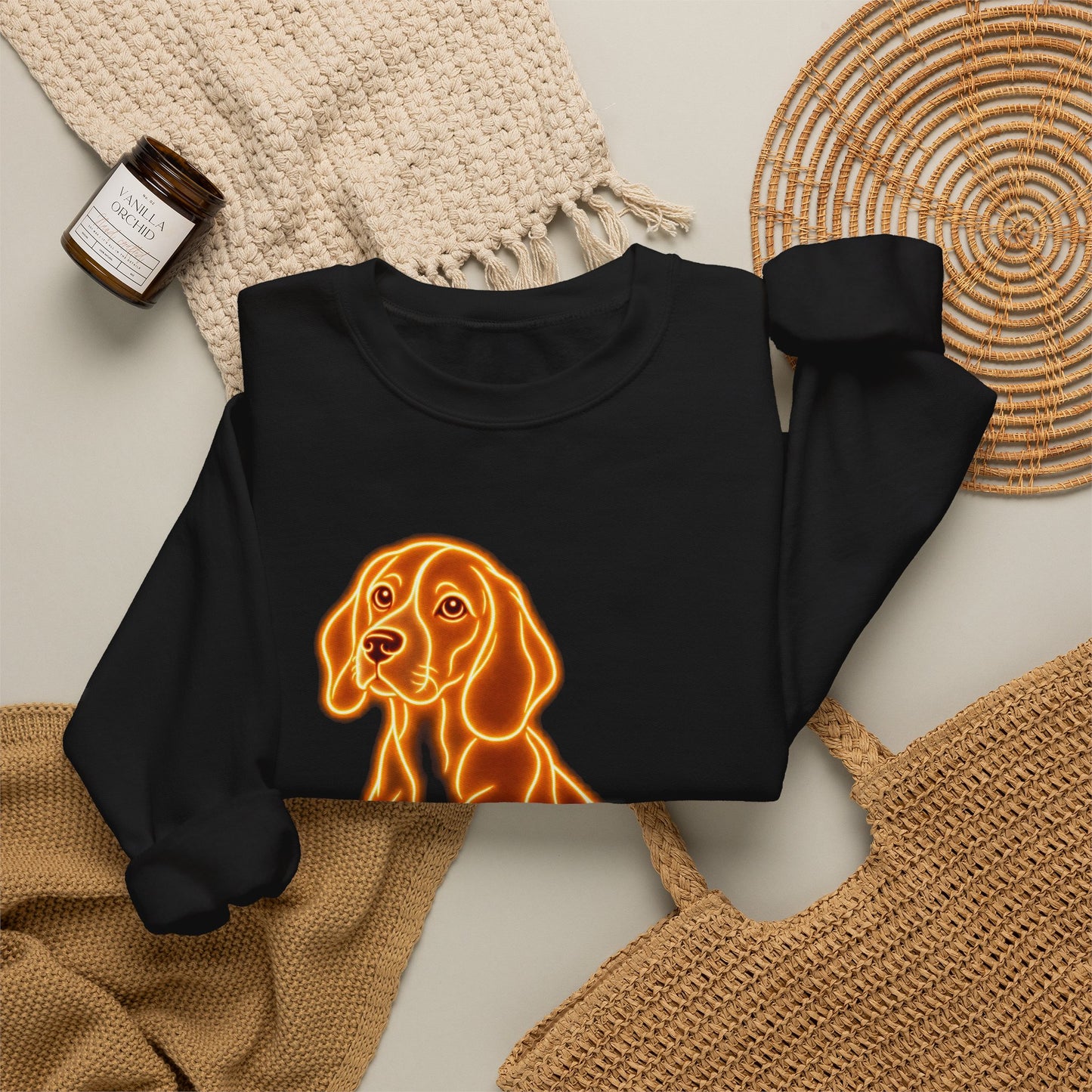 Beagle Sweatshirt — Neon Orange Loyal Hound