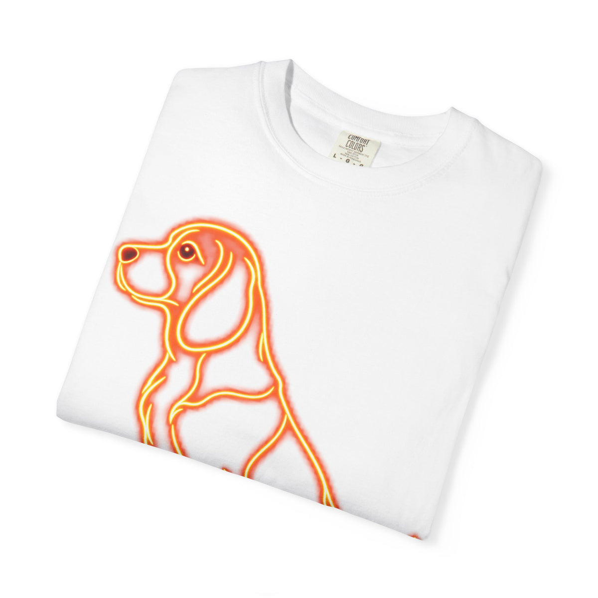 Beagle T-shirt - Neon Orange Waiting Hound