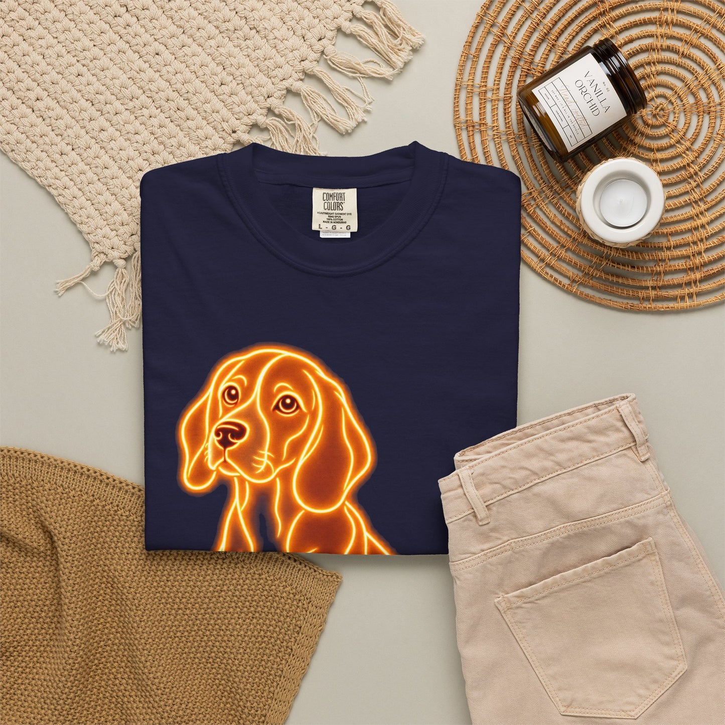 Beagle T-shirt - Neon Orange Loyal Hound