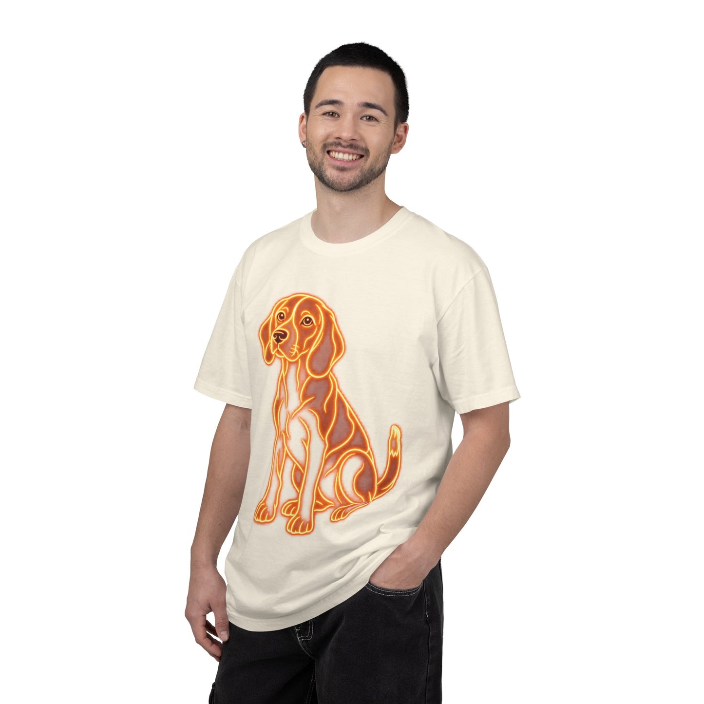 Beagle T-shirt - Neon Orange Loyal Hound