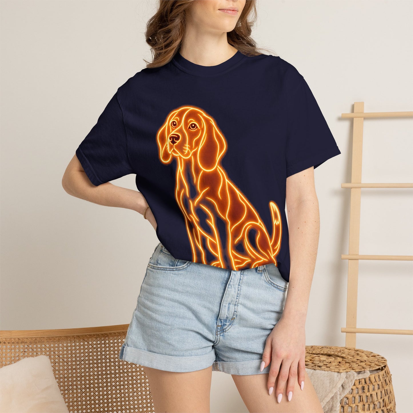 Beagle T-shirt - Neon Orange Loyal Hound