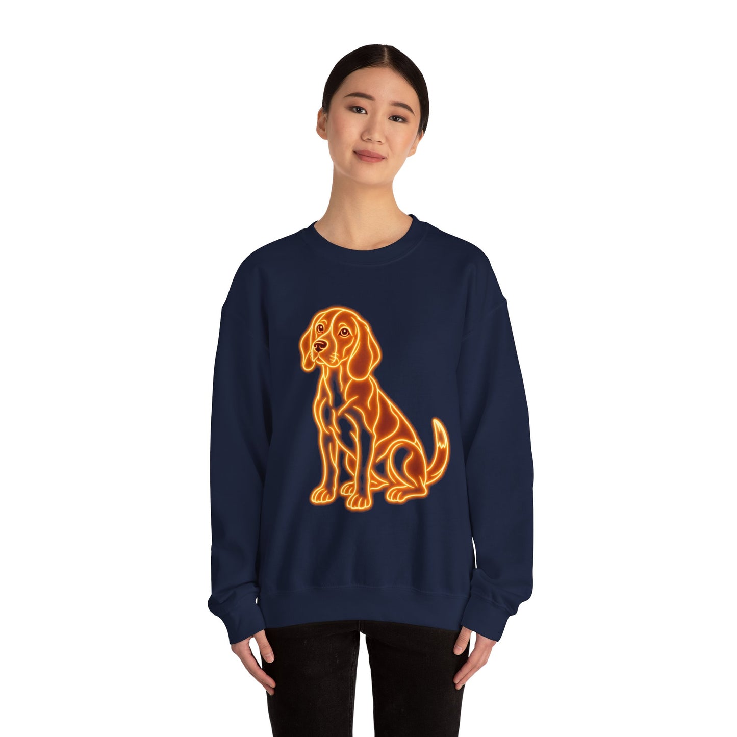 Beagle Sweatshirt — Neon Orange Loyal Hound
