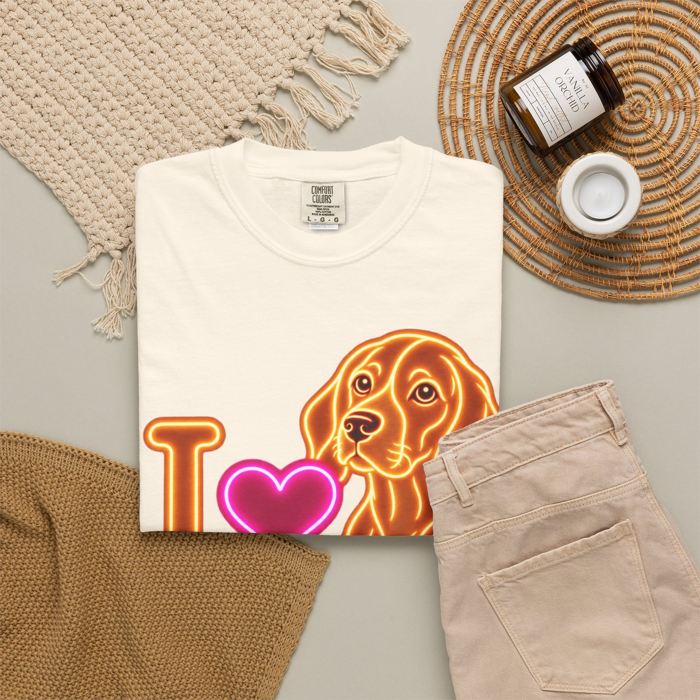 Beagle T-shirt - Neon I Heart Beagles 1