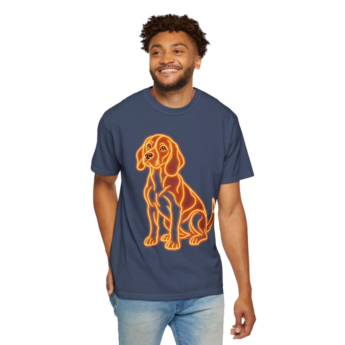 Beagle T-shirt - Neon Orange Loyal Hound