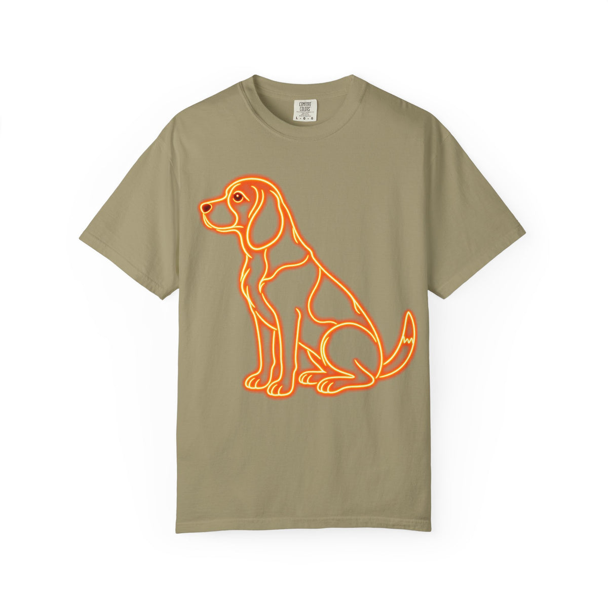 Beagle T-shirt - Neon Orange Waiting Hound