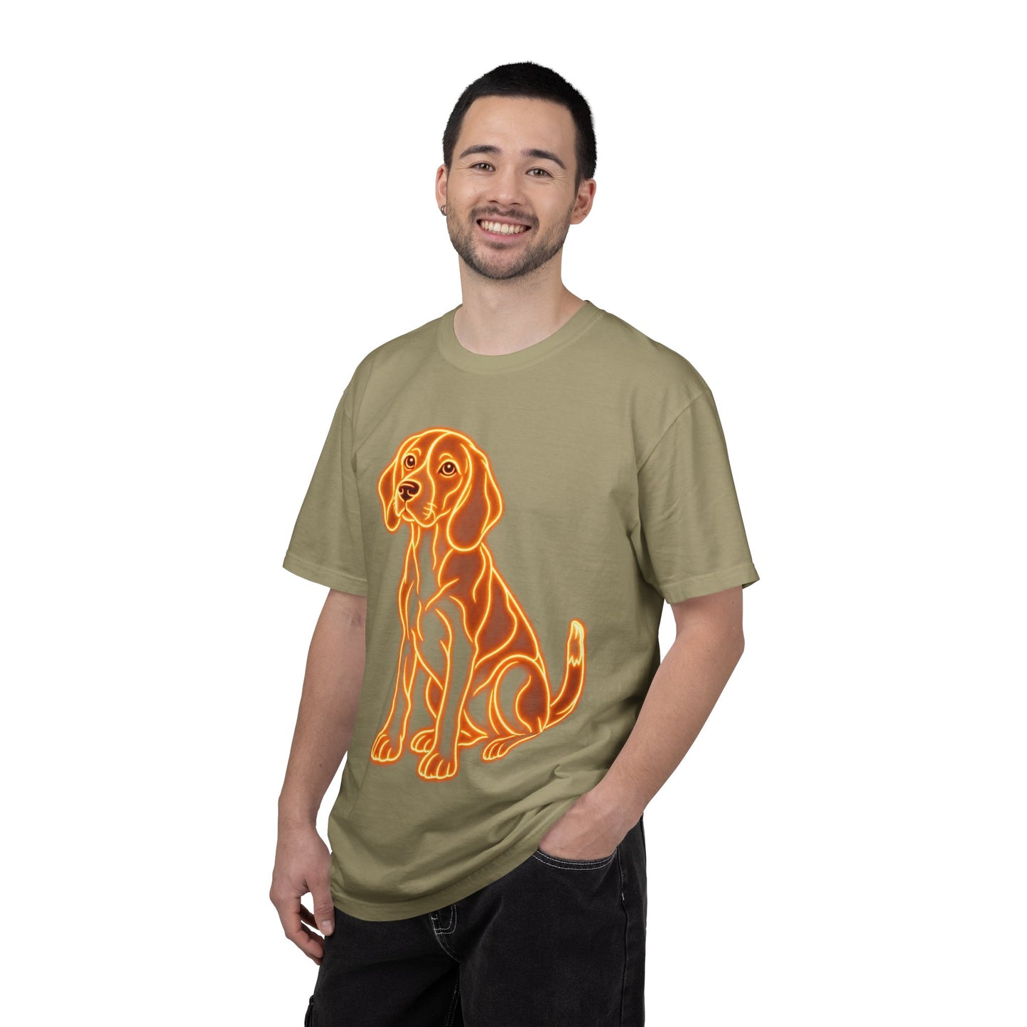 Beagle T-shirt - Neon Orange Loyal Hound