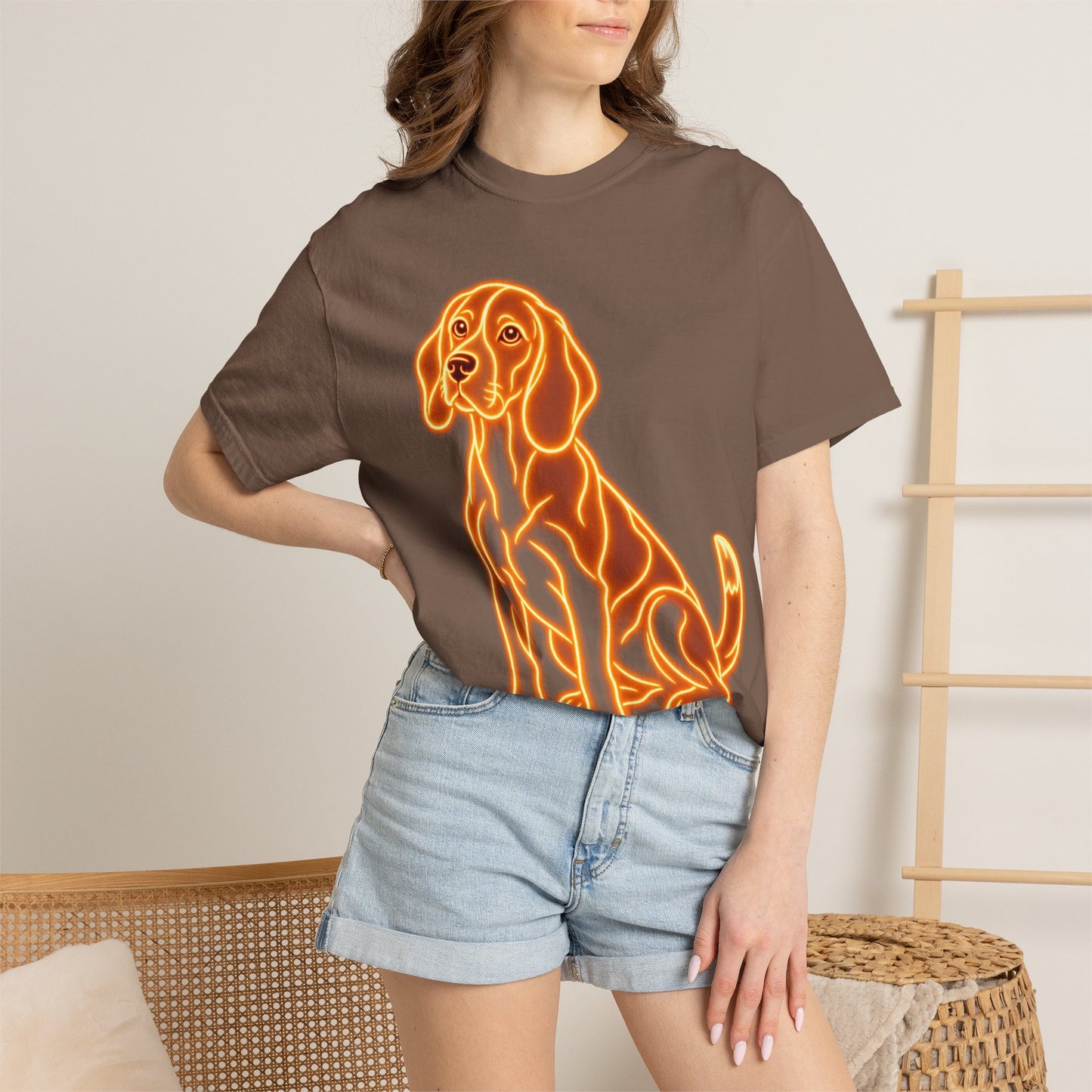 Beagle T-shirt - Neon Orange Loyal Hound