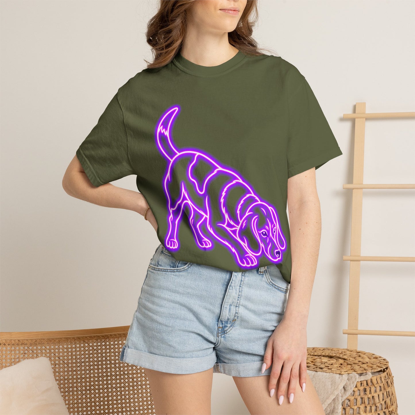 Beagle T-shirt - Neon Purple Tracker Hound