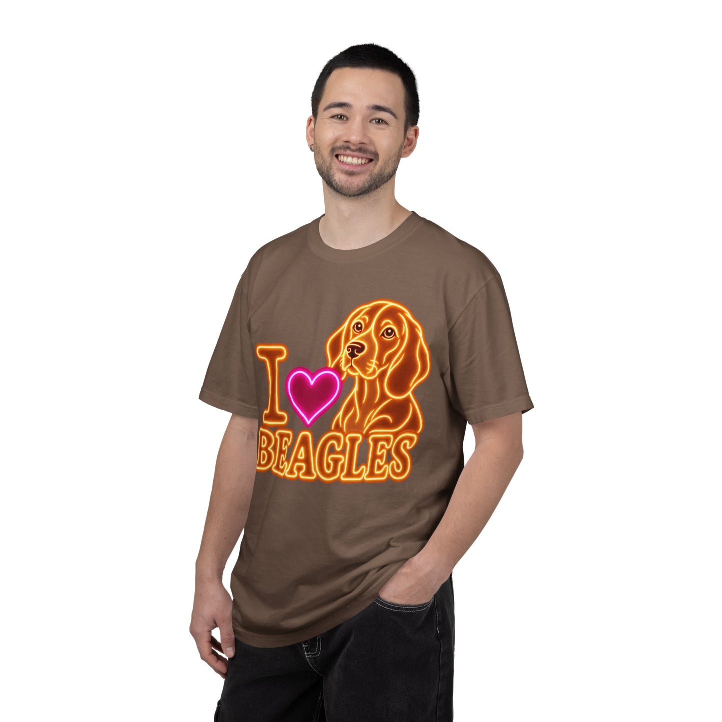 Beagle T-shirt - Neon I Heart Beagles 1