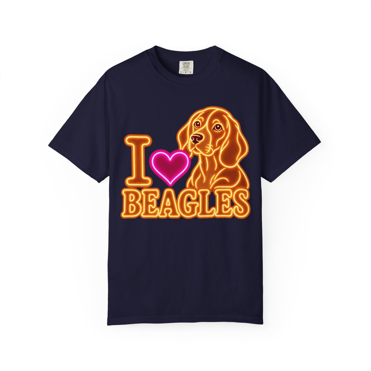 Beagle T-shirt - Neon I Heart Beagles 1