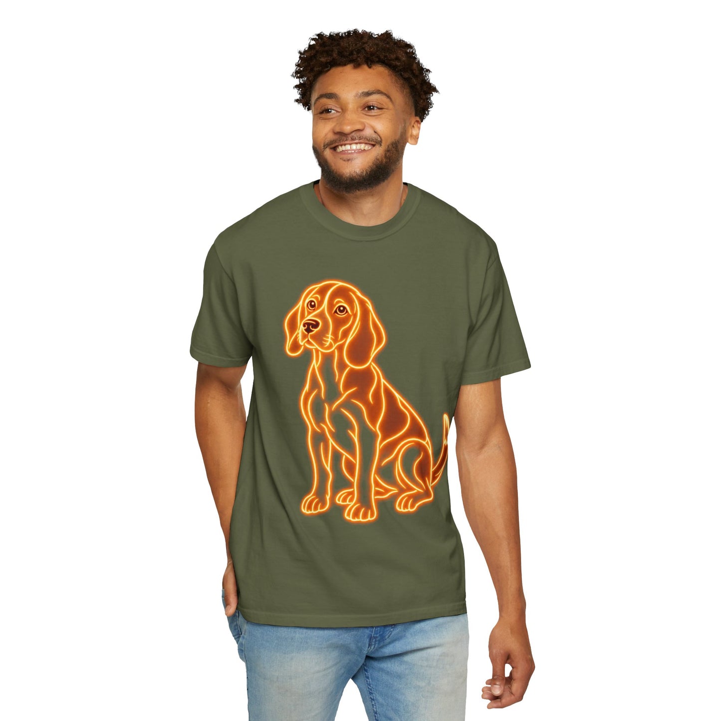 Beagle T-shirt - Neon Orange Loyal Hound