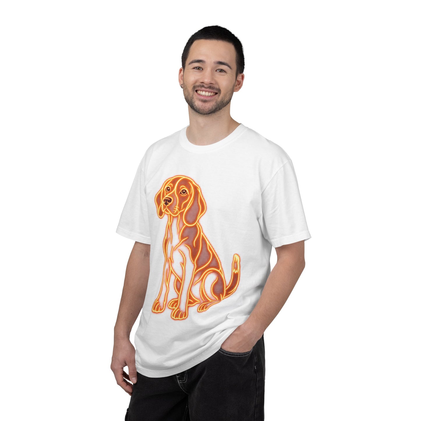 Beagle T-shirt - Neon Orange Loyal Hound