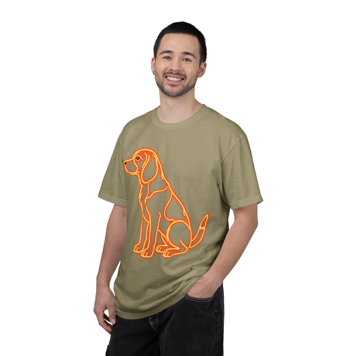 Beagle T-shirt - Neon Orange Waiting Hound