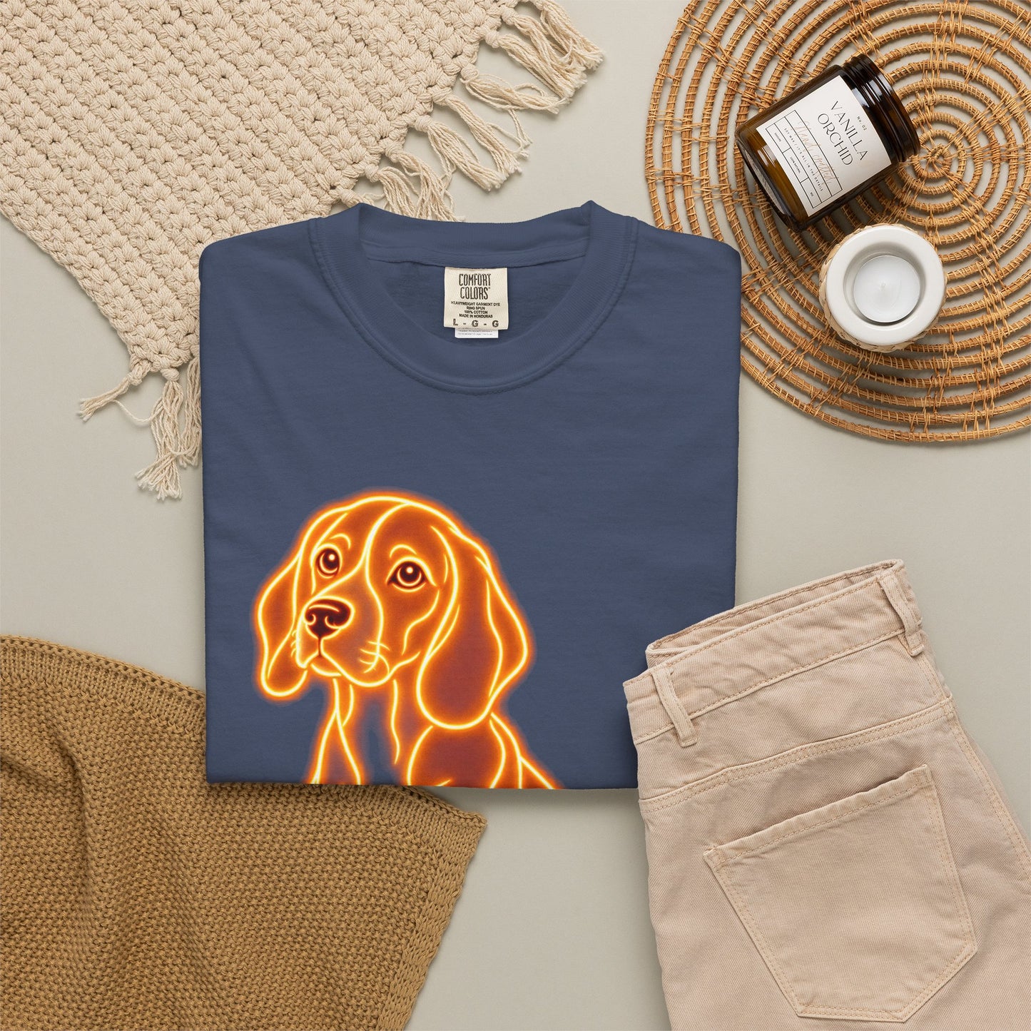 Beagle T-shirt - Neon Orange Loyal Hound