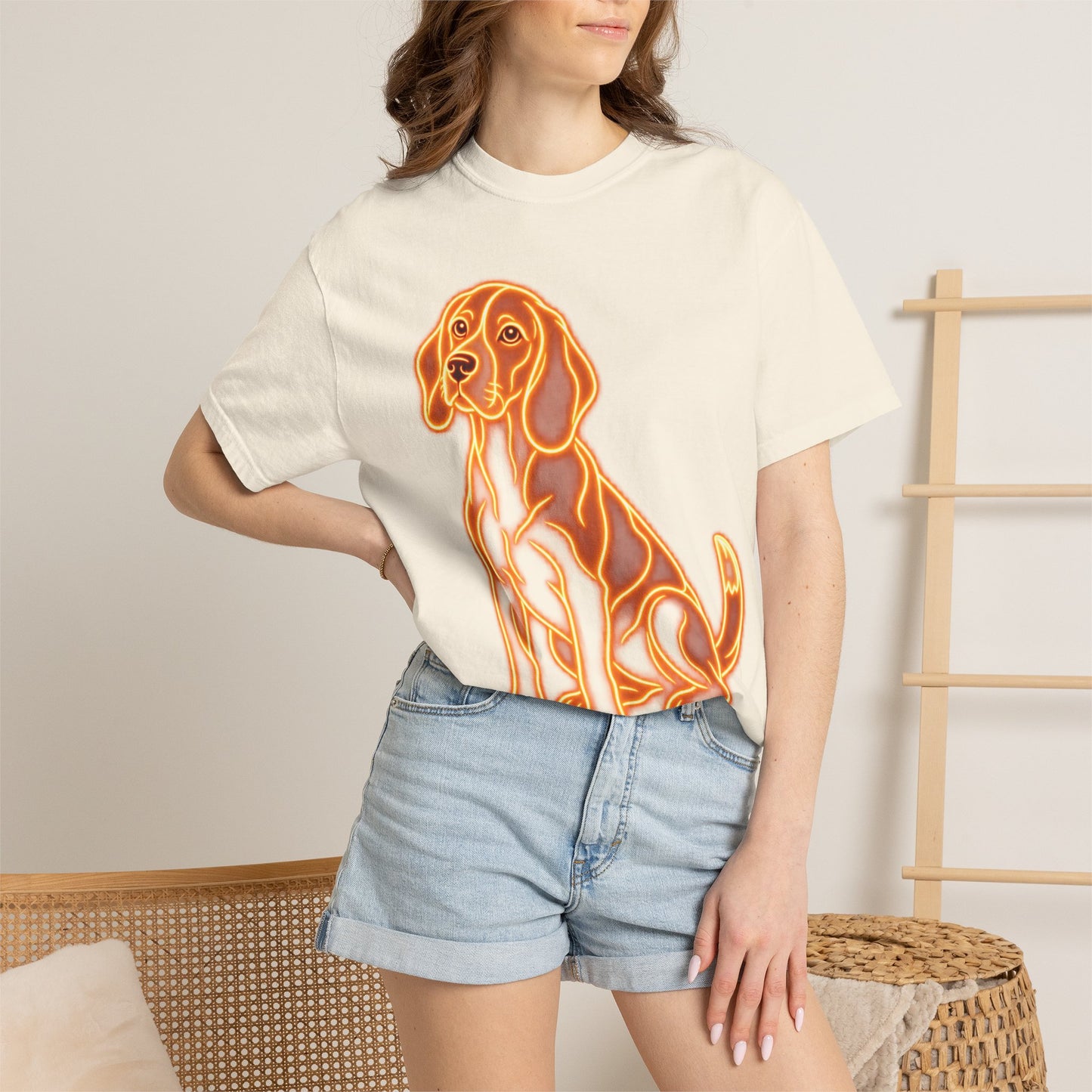 Beagle T-shirt - Neon Orange Loyal Hound