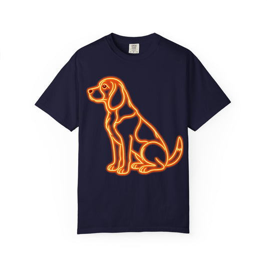 Beagle T-shirt - Neon Orange Waiting Hound