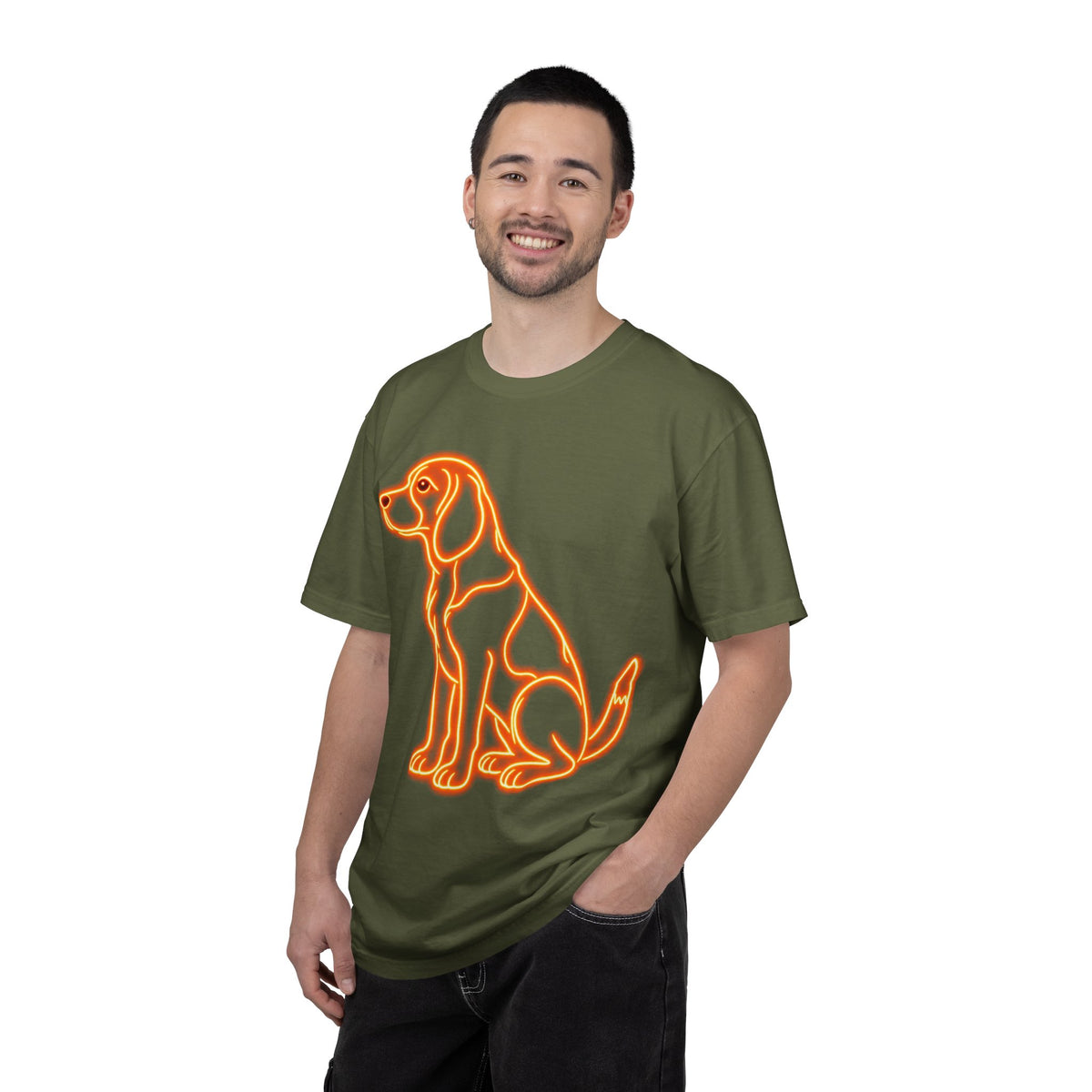 Beagle T-shirt - Neon Orange Waiting Hound