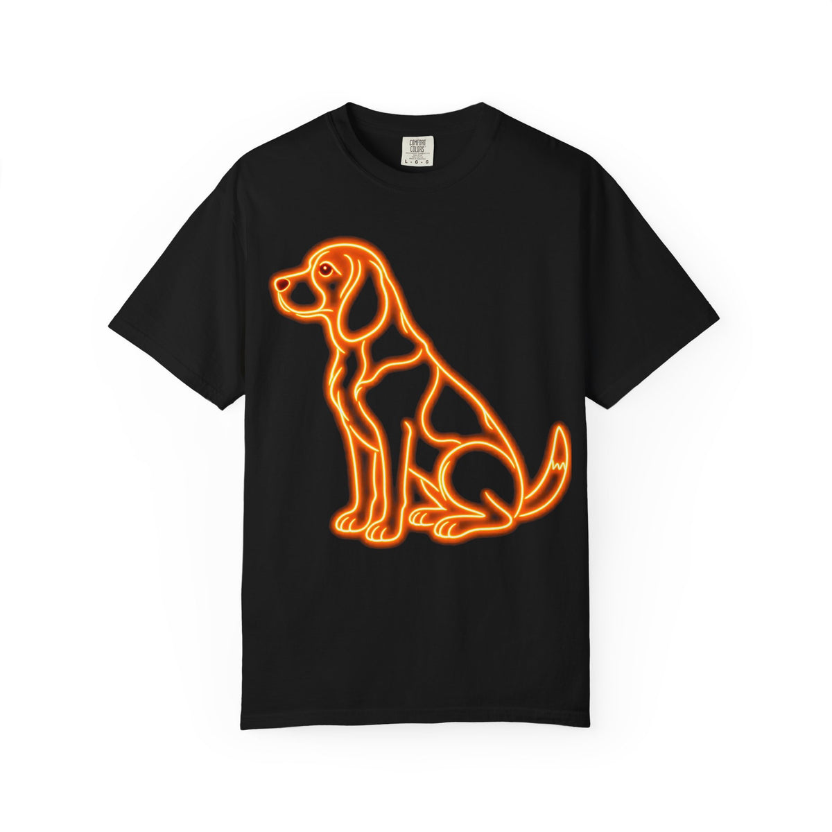 Beagle T-shirt - Neon Orange Waiting Hound
