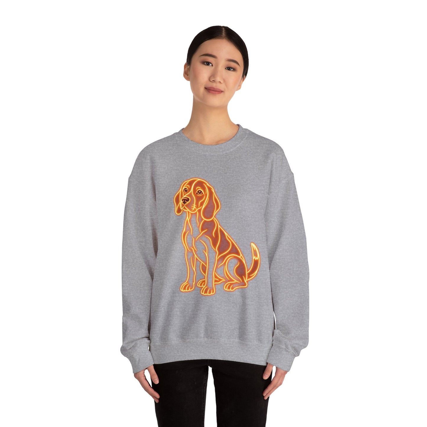 Beagle Sweatshirt — Neon Orange Loyal Hound